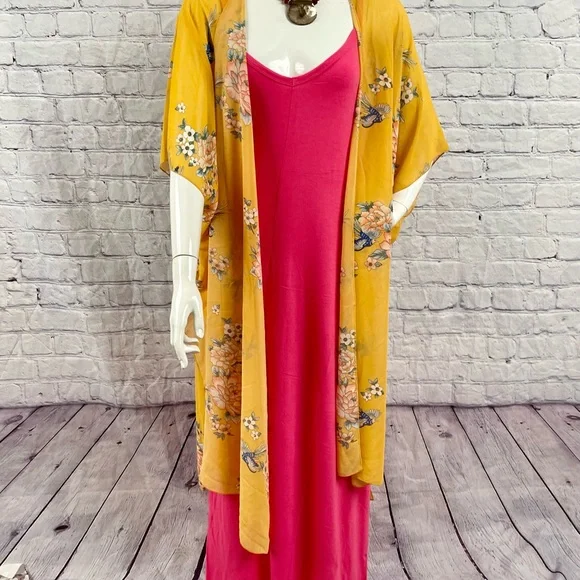 Brand New Fuchsia V Neck Maxi W/Pockets Various color slightly may vary - Picture 7 of 13